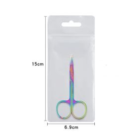 Stainless Steel Color Titanium Eyebrow Trimmer Makeup Beauty Small Scissors (Option: Color titanium-Sanding bag)